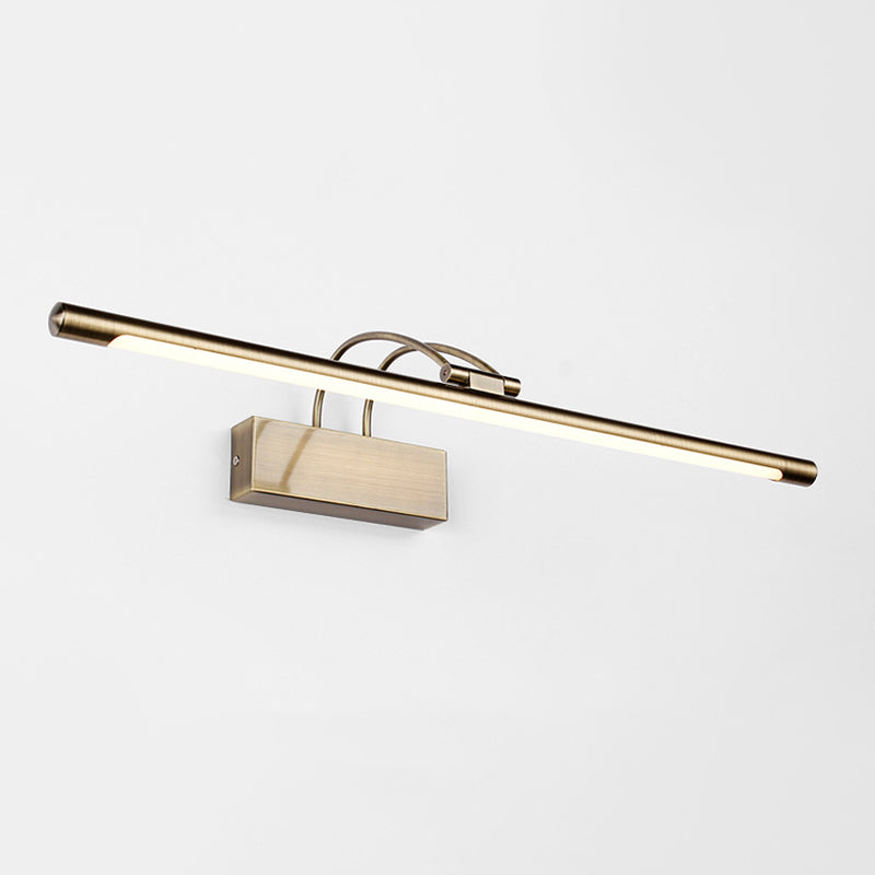 Slim Vanity Lighting Ideas Modern Metallic Brass/Nickel Finish LED Sconce Light Fixture in Warm/White Light Clearhalo 'Cast Iron' 'Glass' 'Industrial' 'Modern wall lights' 'Modern' 'Tiffany' 'Traditional wall lights' 'Vanity Lights' 'Wall Lights' Lighting' 1867628