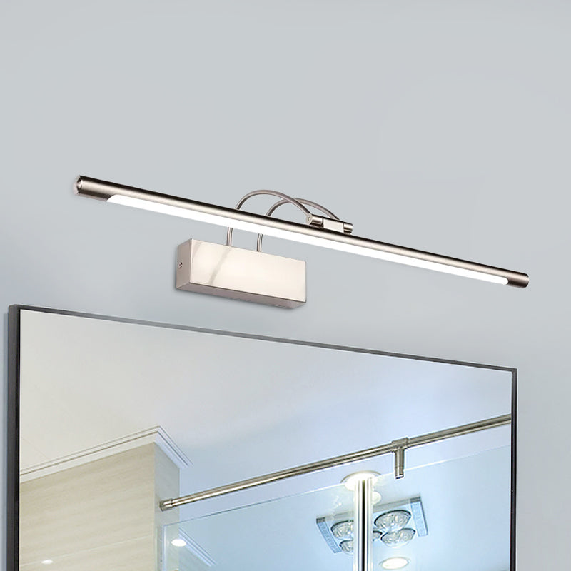 Slim Vanity Lighting Ideas Modern Metallic Brass/Nickel Finish LED Sconce Light Fixture in Warm/White Light Clearhalo 'Cast Iron' 'Glass' 'Industrial' 'Modern wall lights' 'Modern' 'Tiffany' 'Traditional wall lights' 'Vanity Lights' 'Wall Lights' Lighting' 1867631