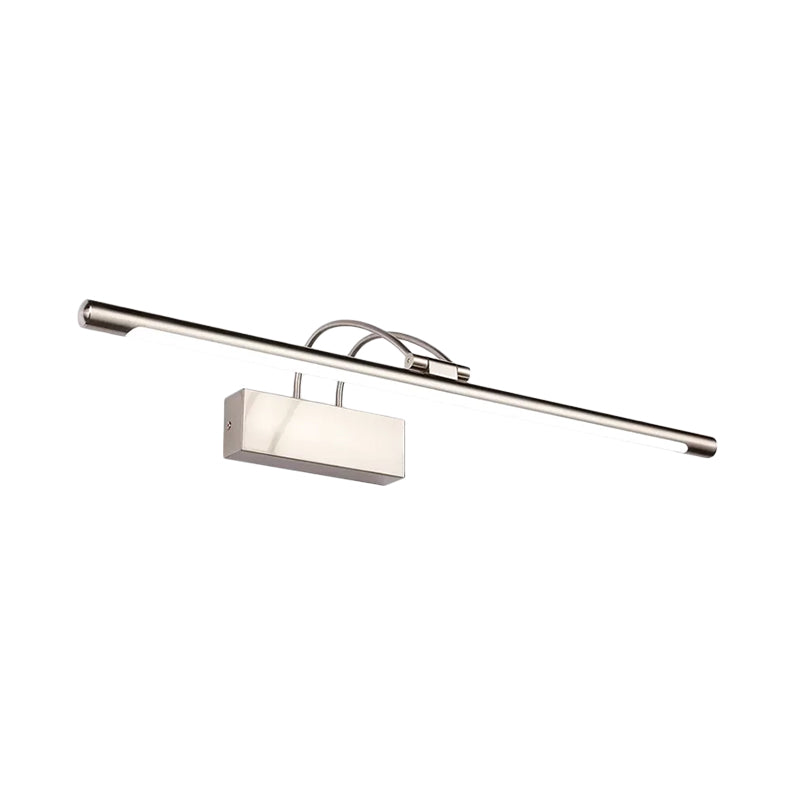 Slim Vanity Lighting Ideas Modern Metallic Brass/Nickel Finish LED Sconce Light Fixture in Warm/White Light Clearhalo 'Cast Iron' 'Glass' 'Industrial' 'Modern wall lights' 'Modern' 'Tiffany' 'Traditional wall lights' 'Vanity Lights' 'Wall Lights' Lighting' 1867632