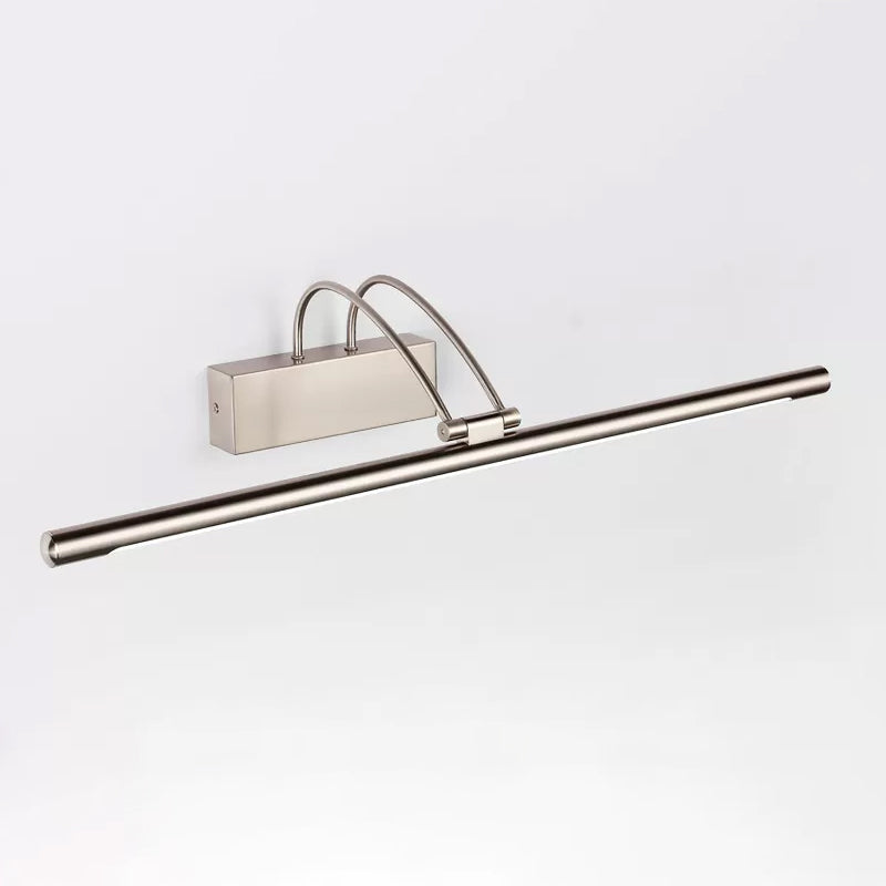 Slim Vanity Lighting Ideas Modern Metallic Brass/Nickel Finish LED Sconce Light Fixture in Warm/White Light Clearhalo 'Cast Iron' 'Glass' 'Industrial' 'Modern wall lights' 'Modern' 'Tiffany' 'Traditional wall lights' 'Vanity Lights' 'Wall Lights' Lighting' 1867633