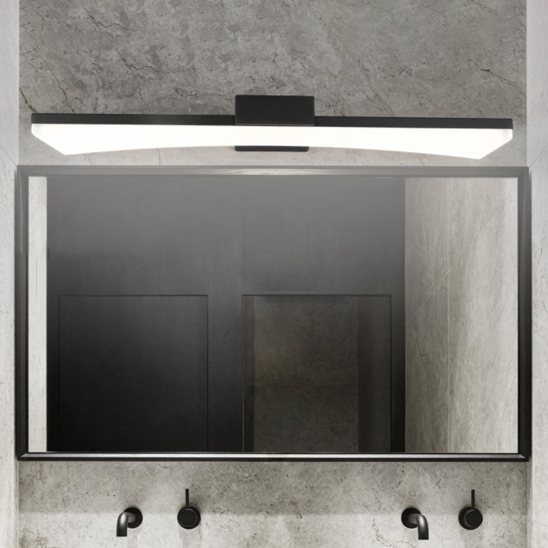 Contemporary Curved Vanity Lighting Fixture Acrylic LED Bathroom Sconce Light in Black, Warm/White Light Black Clearhalo 'Modern wall lights' 'Modern' 'Vanity Lights' 'Wall Lights' Lighting' 1867634