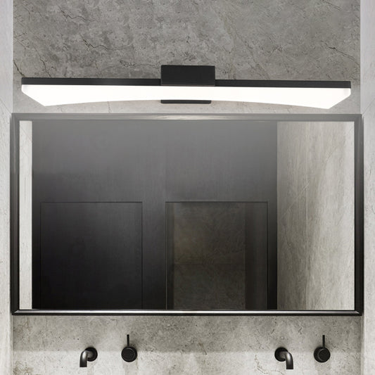 Contemporary Curved Vanity Lighting Fixture Acrylic LED Bathroom Sconce Light in Black, Warm/White Light Black Clearhalo 'Modern wall lights' 'Modern' 'Vanity Lights' 'Wall Lights' Lighting' 1867634