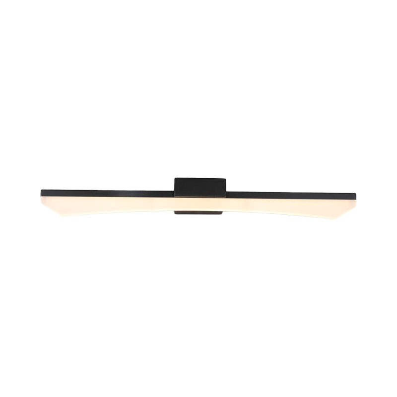 Contemporary Curved Vanity Lighting Fixture Acrylic LED Bathroom Sconce Light in Black, Warm/White Light Clearhalo 'Modern wall lights' 'Modern' 'Vanity Lights' 'Wall Lights' Lighting' 1867635