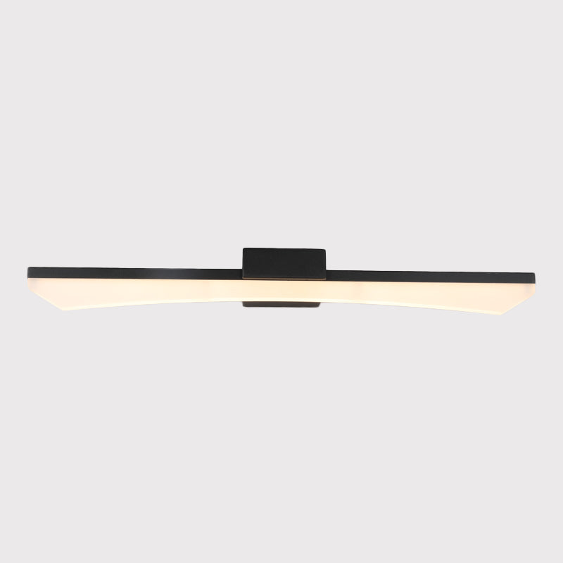 Contemporary Curved Vanity Lighting Fixture Acrylic LED Bathroom Sconce Light in Black, Warm/White Light Clearhalo 'Modern wall lights' 'Modern' 'Vanity Lights' 'Wall Lights' Lighting' 1867636