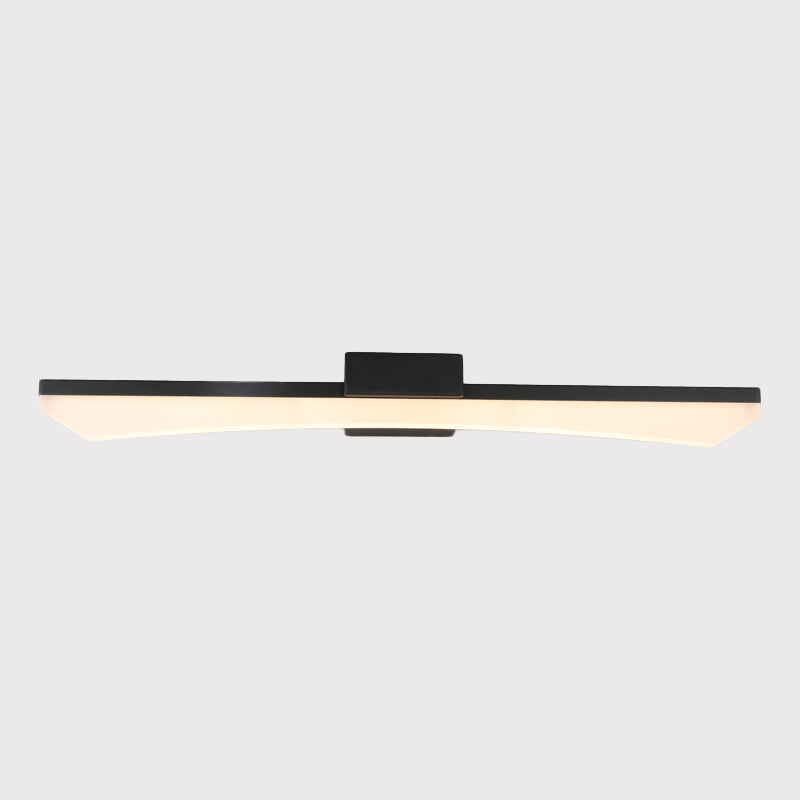Contemporary Curved Vanity Lighting Fixture Acrylic LED Bathroom Sconce Light in Black, Warm/White Light Clearhalo 'Modern wall lights' 'Modern' 'Vanity Lights' 'Wall Lights' Lighting' 1867636