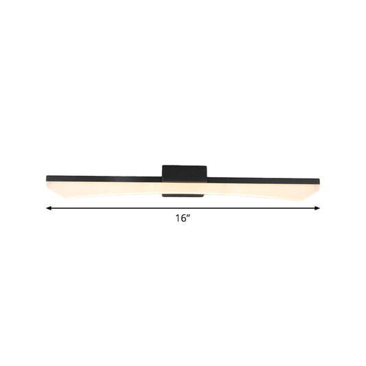 Contemporary Curved Vanity Lighting Fixture Acrylic LED Bathroom Sconce Light in Black, Warm/White Light Clearhalo 'Modern wall lights' 'Modern' 'Vanity Lights' 'Wall Lights' Lighting' 1867637