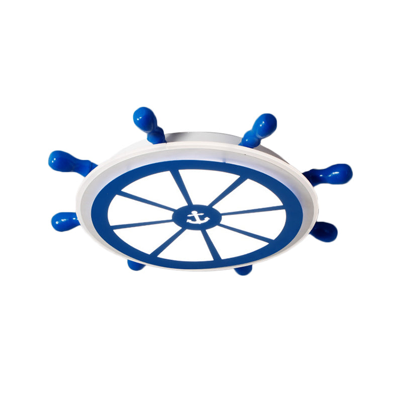 Acrylic Rudder Flushmount Lighting Kids LED Blue Flush Ceiling Light Fixture for Kindergarten Clearhalo 'Ceiling Lights' 'Close To Ceiling Lights' 'Close to ceiling' 'Flush mount' Lighting' 1867659