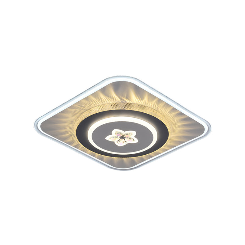 Nordic Square Flush Mount Lighting Acrylic LED Parlor Ceiling Light Fixture with Round/Heart Design in Grey Clearhalo 'Ceiling Lights' 'Close To Ceiling Lights' 'Close to ceiling' 'Flush mount' Lighting' 1867693