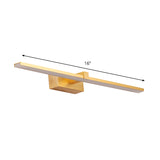 Simple LED Vanity Sconce Gold Straight Wall Mount Light Fixture with Metallic Shade in Warm/White Light Clearhalo 'Cast Iron' 'Glass' 'Industrial' 'Modern wall lights' 'Modern' 'Tiffany' 'Traditional wall lights' 'Vanity Lights' 'Wall Lights' Lighting' 1867716