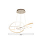 Twisting Circle Metallic Hanging Lamp Modernism LED White Chandelier Lighting in Warm/White Light Clearhalo 'Ceiling Lights' 'Chandeliers' 'Modern Chandeliers' 'Modern' Lighting' 1867736