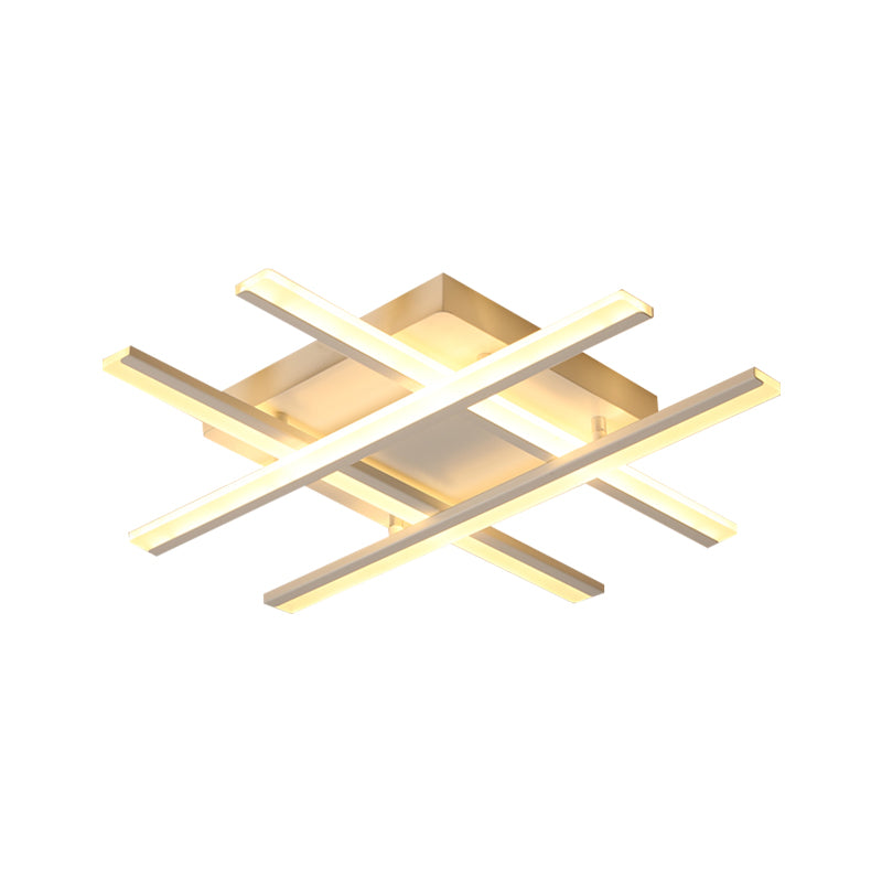 Cross Beam Living Room Flush Light Acrylic LED Minimalism Ceiling Mounted Fixture in White Clearhalo 'Ceiling Lights' 'Close To Ceiling Lights' 'Close to ceiling' 'Flush mount' Lighting' 1867739