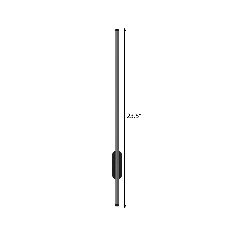 Simplicity Bar Wall Lighting Fixture Metallic LED Bedroom Wall Flush Wall Sconce in Black, Warm/White Light Clearhalo 'Cast Iron' 'Glass' 'Industrial' 'Modern wall lights' 'Modern' 'Tiffany' 'Traditional wall lights' 'Wall Lamps & Sconces' 'Wall Lights' Lighting' 1867744