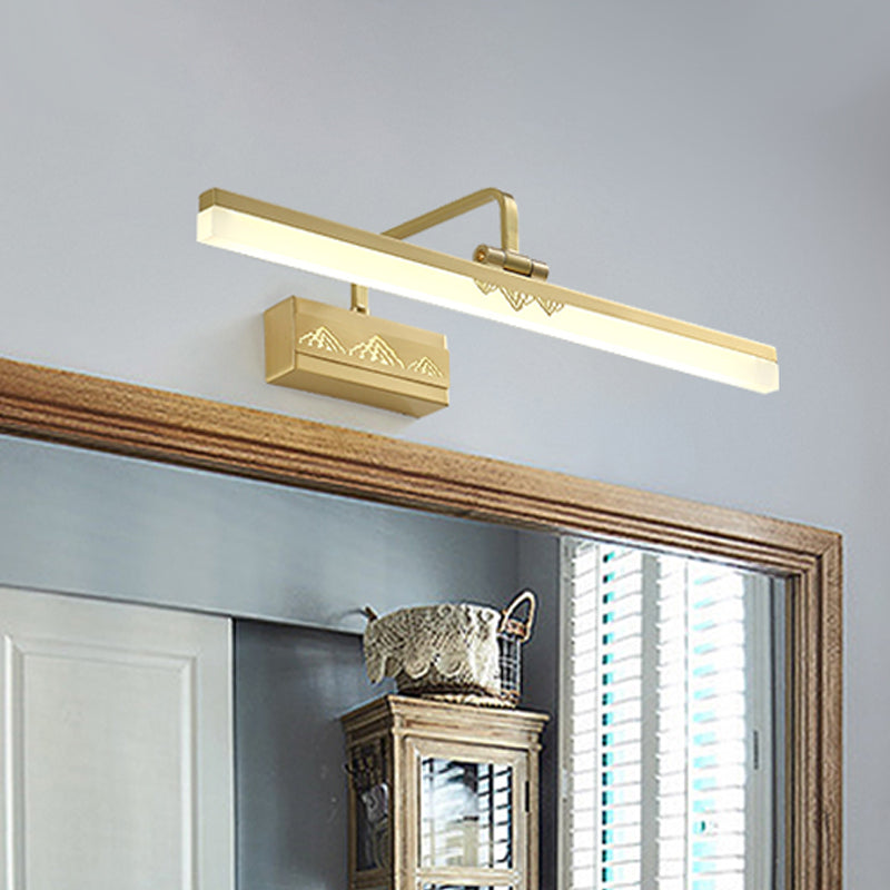 Tube Metallic Wall Sconce Lighting Simplicity LED Brass Vanity Light Fixture with Swing Arm Brass Clearhalo 'Cast Iron' 'Glass' 'Industrial' 'Modern wall lights' 'Modern' 'Tiffany' 'Traditional wall lights' 'Vanity Lights' 'Wall Lights' Lighting' 1867745