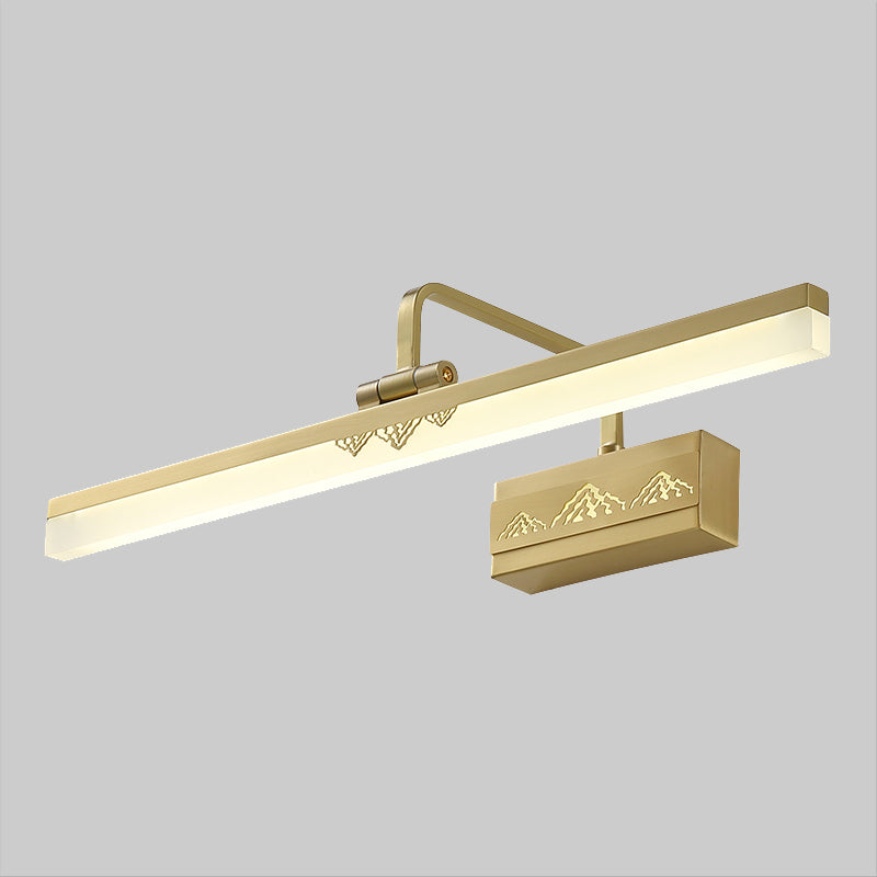 Tube Metallic Wall Sconce Lighting Simplicity LED Brass Vanity Light Fixture with Swing Arm Clearhalo 'Cast Iron' 'Glass' 'Industrial' 'Modern wall lights' 'Modern' 'Tiffany' 'Traditional wall lights' 'Vanity Lights' 'Wall Lights' Lighting' 1867747