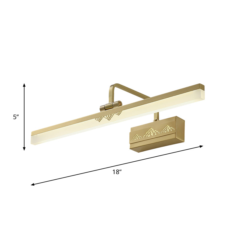 Tube Metallic Wall Sconce Lighting Simplicity LED Brass Vanity Light Fixture with Swing Arm Clearhalo 'Cast Iron' 'Glass' 'Industrial' 'Modern wall lights' 'Modern' 'Tiffany' 'Traditional wall lights' 'Vanity Lights' 'Wall Lights' Lighting' 1867748