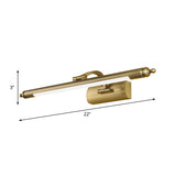 Straight Mirror Cabinet Vanity Lamp Metallic LED Modernism Wall Mounted Light Fixture in Brass Clearhalo 'Cast Iron' 'Glass' 'Industrial' 'Modern wall lights' 'Modern' 'Tiffany' 'Traditional wall lights' 'Vanity Lights' 'Wall Lights' Lighting' 1867752