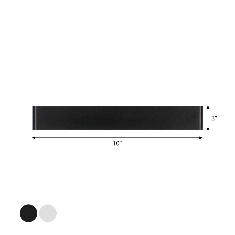 Great Room LED Wall Lamp Modernism Black/White Sconce Light Fixture with Rectangular Metal Shade Clearhalo 'Cast Iron' 'Glass' 'Industrial' 'Modern wall lights' 'Modern' 'Tiffany' 'Traditional wall lights' 'Wall Lamps & Sconces' 'Wall Lights' Lighting' 1867756