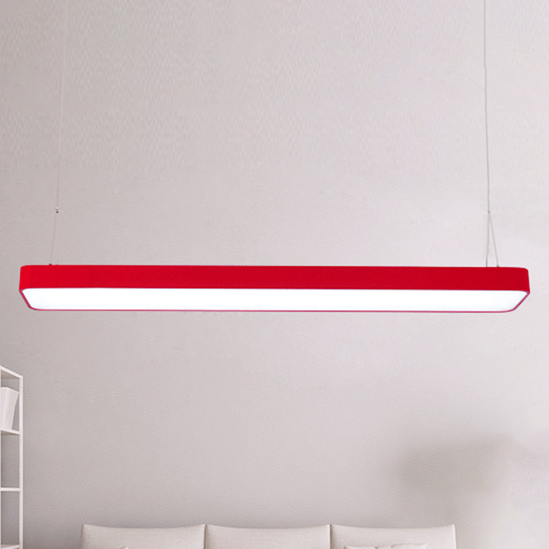 Kids LED Island Lighting Idea with Acrylic Shade Red Rectangular Pendant Light Fixture Clearhalo 'Ceiling Lights' 'Island Lights' Lighting' 1867762