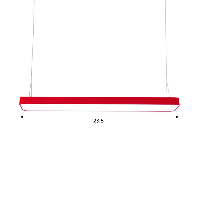 Kids LED Island Lighting Idea with Acrylic Shade Red Rectangular Pendant Light Fixture Clearhalo 'Ceiling Lights' 'Island Lights' Lighting' 1867764