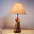 Trapezoid Base Night Light Children Resin 1 Head Red/White Table Lamp with Barrel White Fabric Shade Red Clearhalo 'Lamps' 'Table Lamps' Lighting' 1867778