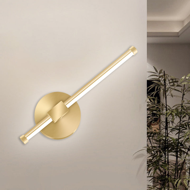 Gold Tube/Stick Wall Lighting Ideas Simple Aluminum LED Wall Mounted Lamp for Boys Bedside Clearhalo 'Cast Iron' 'Glass' 'Industrial' 'Modern wall lights' 'Modern' 'Tiffany' 'Traditional wall lights' 'Wall Lamps & Sconces' 'Wall Lights' Lighting' 1867853
