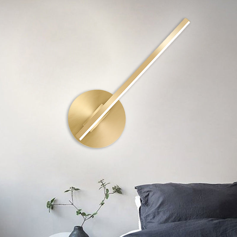Gold Tube/Stick Wall Lighting Ideas Simple Aluminum LED Wall Mounted Lamp for Boys Bedside Clearhalo 'Cast Iron' 'Glass' 'Industrial' 'Modern wall lights' 'Modern' 'Tiffany' 'Traditional wall lights' 'Wall Lamps & Sconces' 'Wall Lights' Lighting' 1867857