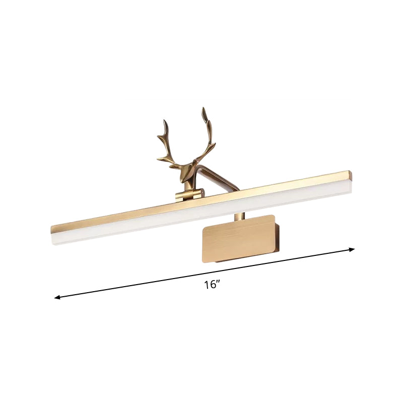 Tubular Wall Lighting Ideas Modernism Metal Gold Antler LED Vanity Light Fixture in Warm/White Light Clearhalo 'Cast Iron' 'Glass' 'Industrial' 'Modern wall lights' 'Modern' 'Tiffany' 'Traditional wall lights' 'Vanity Lights' 'Wall Lights' Lighting' 1867868