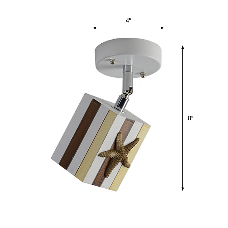 Clearhalo Resin cubic ceiling light modern 1-bright - Clearhalo - 'Ceiling Lights' - 'Close To Ceiling Lights' - 'Close to ceiling' - 'Semi-flushmount' - Lighting' - 1867916_10e11e51-e0dd-4cc9-b5ca-3845be08ce47