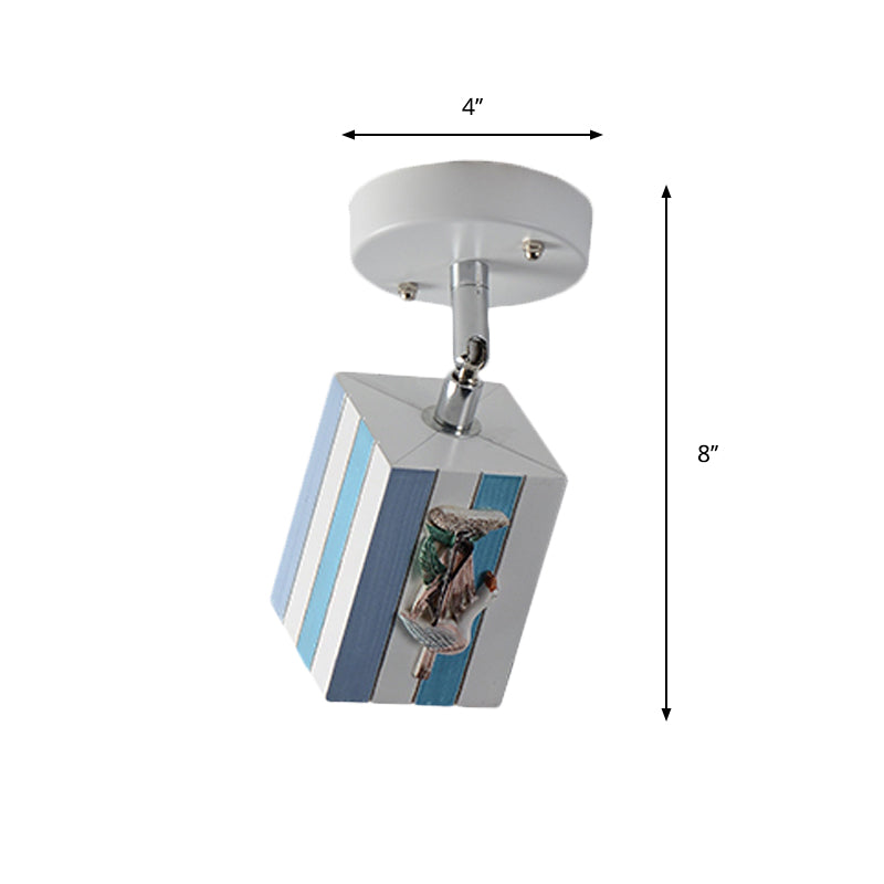 Resin cubic ceiling light modern 1-bright starfish decoration Clearhalo 'Ceiling Lights' 'Close To Ceiling Lights' 'Close to ceiling' 'Semi-flushmount' Lighting' 1867926