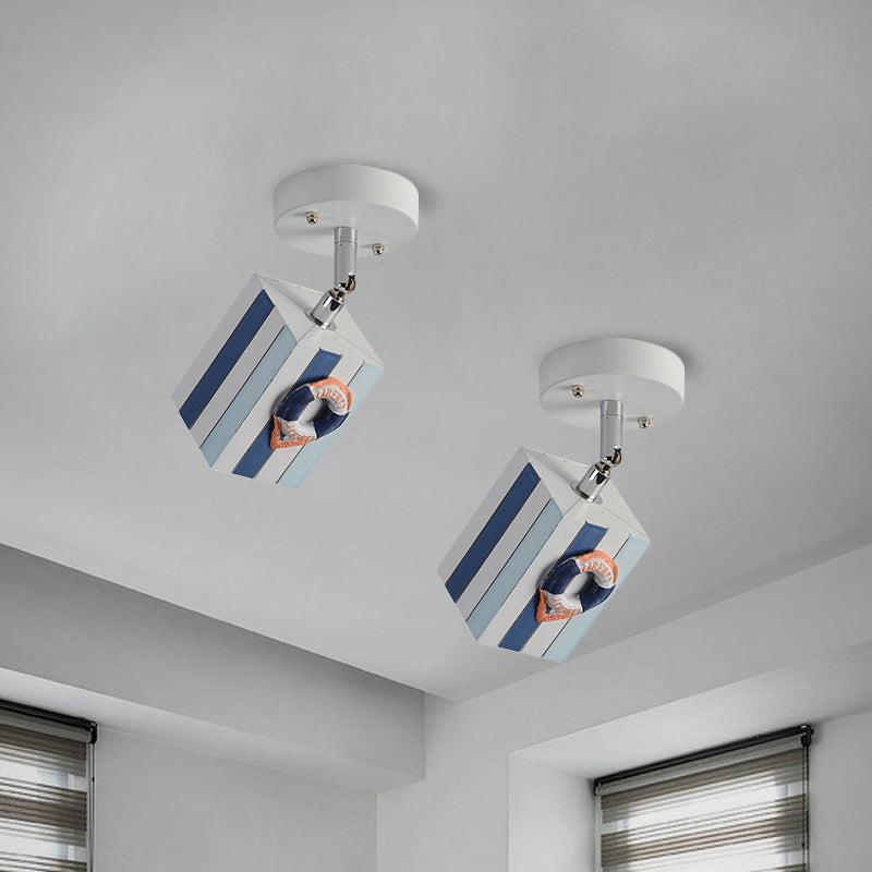 Resin cubic ceiling light modern 1-bright starfish decoration Clearhalo 'Ceiling Lights' 'Close To Ceiling Lights' 'Close to ceiling' 'Semi-flushmount' Lighting' 1867928