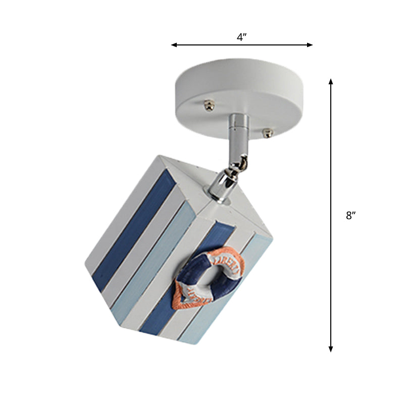 Resin cubic ceiling light modern 1-bright starfish decoration Clearhalo 'Ceiling Lights' 'Close To Ceiling Lights' 'Close to ceiling' 'Semi-flushmount' Lighting' 1867931