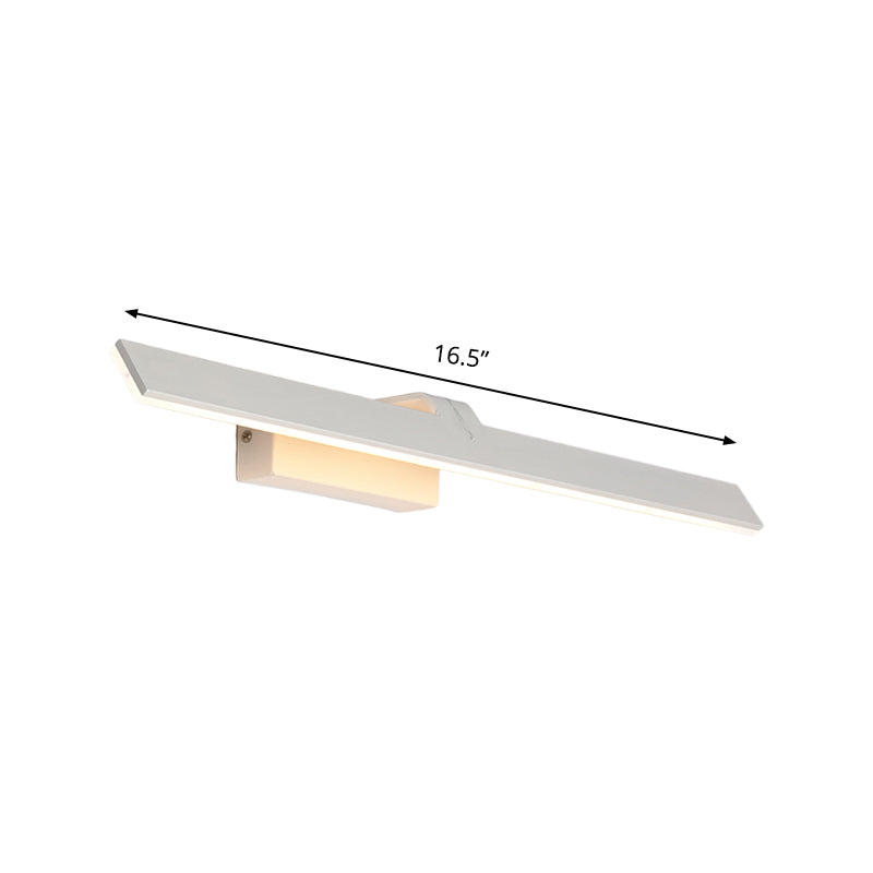 Rectangle Toilet Wall Light Sconce Metal LED Simple Vanity Lighting Fixture in White Clearhalo 'Cast Iron' 'Glass' 'Industrial' 'Modern wall lights' 'Modern' 'Tiffany' 'Traditional wall lights' 'Vanity Lights' 'Wall Lights' Lighting' 1867964