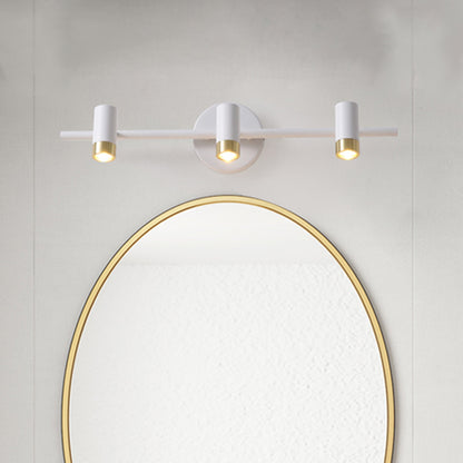 3-Arm Wall Mounted Light Fixture Minimalism Metallic 3 Heads Bathroom Vanity Lamp in White White Clearhalo 'Cast Iron' 'Glass' 'Industrial' 'Modern wall lights' 'Modern' 'Tiffany' 'Traditional wall lights' 'Vanity Lights' 'Wall Lights' Lighting' 1867970
