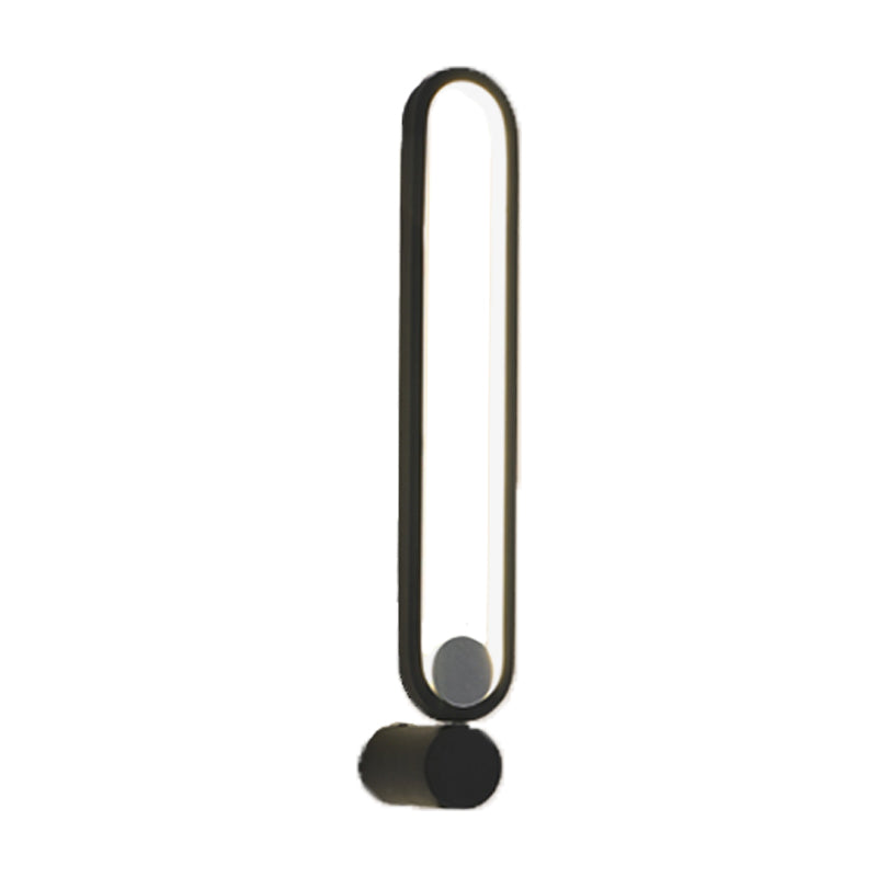 Elliptical Ring Study Room Wall Lighting Metallic LED Contemporary Wall Mounted Light Fixture in Black Clearhalo 'Cast Iron' 'Glass' 'Industrial' 'Modern wall lights' 'Modern' 'Tiffany' 'Traditional wall lights' 'Wall Lamps & Sconces' 'Wall Lights' Lighting' 1867976