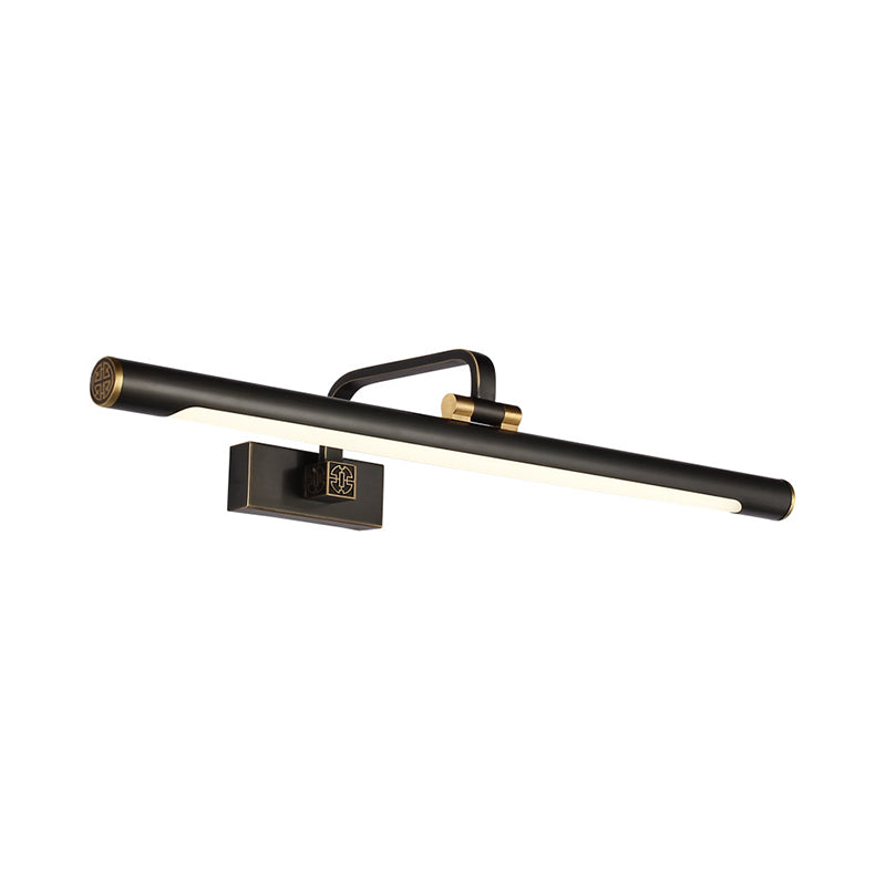 Black Tubular Vanity Mirror Light Minimalist LED Metallic Wall Lighting for Bathroom Clearhalo 'Cast Iron' 'Glass' 'Industrial' 'Modern wall lights' 'Modern' 'Tiffany' 'Traditional wall lights' 'Vanity Lights' 'Wall Lights' Lighting' 1868019