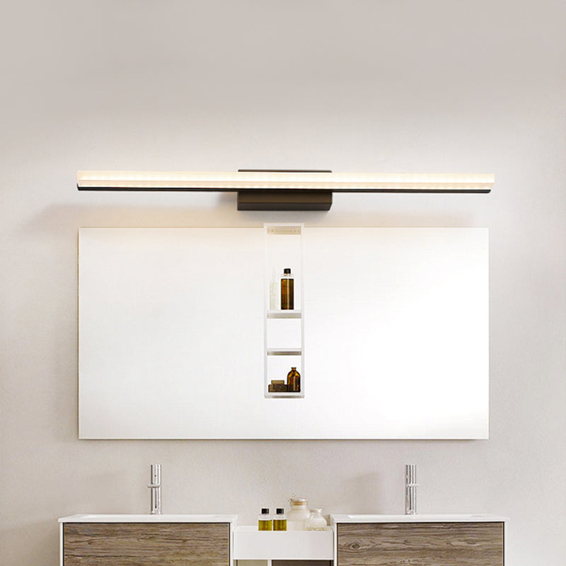 Acrylic Linear Vanity Wall Sconce Modernism LED Wall Lighting Fixture in Black, Warm/White Light Black Clearhalo 'Cast Iron' 'Glass' 'Industrial' 'Modern wall lights' 'Modern' 'Tiffany' 'Traditional wall lights' 'Vanity Lights' 'Wall Lights' Lighting' 1868021