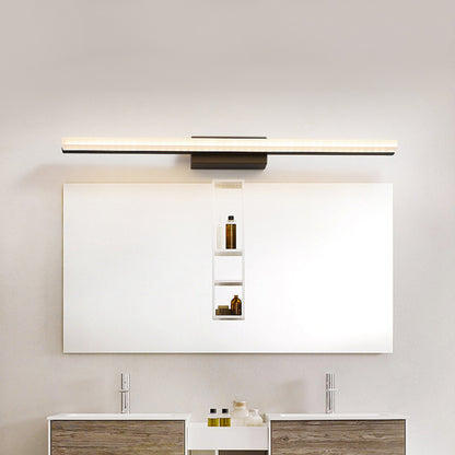 Acrylic Linear Vanity Wall Sconce Modernism LED Wall Lighting Fixture in Black, Warm/White Light Black Clearhalo 'Cast Iron' 'Glass' 'Industrial' 'Modern wall lights' 'Modern' 'Tiffany' 'Traditional wall lights' 'Vanity Lights' 'Wall Lights' Lighting' 1868021