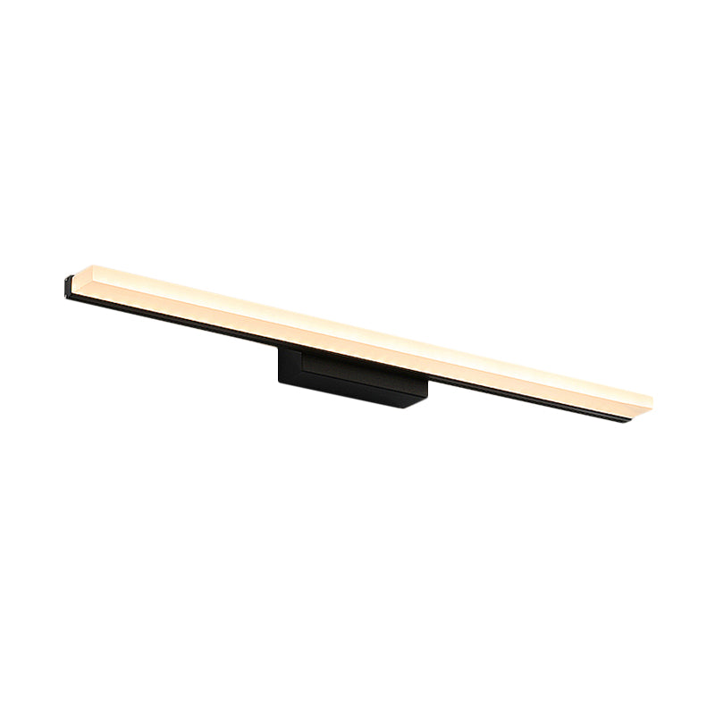 Acrylic Linear Vanity Wall Sconce Modernism LED Wall Lighting Fixture in Black, Warm/White Light Clearhalo 'Cast Iron' 'Glass' 'Industrial' 'Modern wall lights' 'Modern' 'Tiffany' 'Traditional wall lights' 'Vanity Lights' 'Wall Lights' Lighting' 1868023