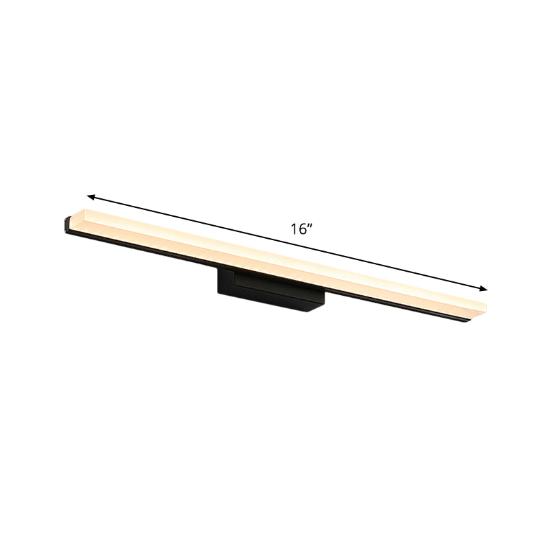 Acrylic Linear Vanity Wall Sconce Modernism LED Wall Lighting Fixture in Black, Warm/White Light Clearhalo 'Cast Iron' 'Glass' 'Industrial' 'Modern wall lights' 'Modern' 'Tiffany' 'Traditional wall lights' 'Vanity Lights' 'Wall Lights' Lighting' 1868024