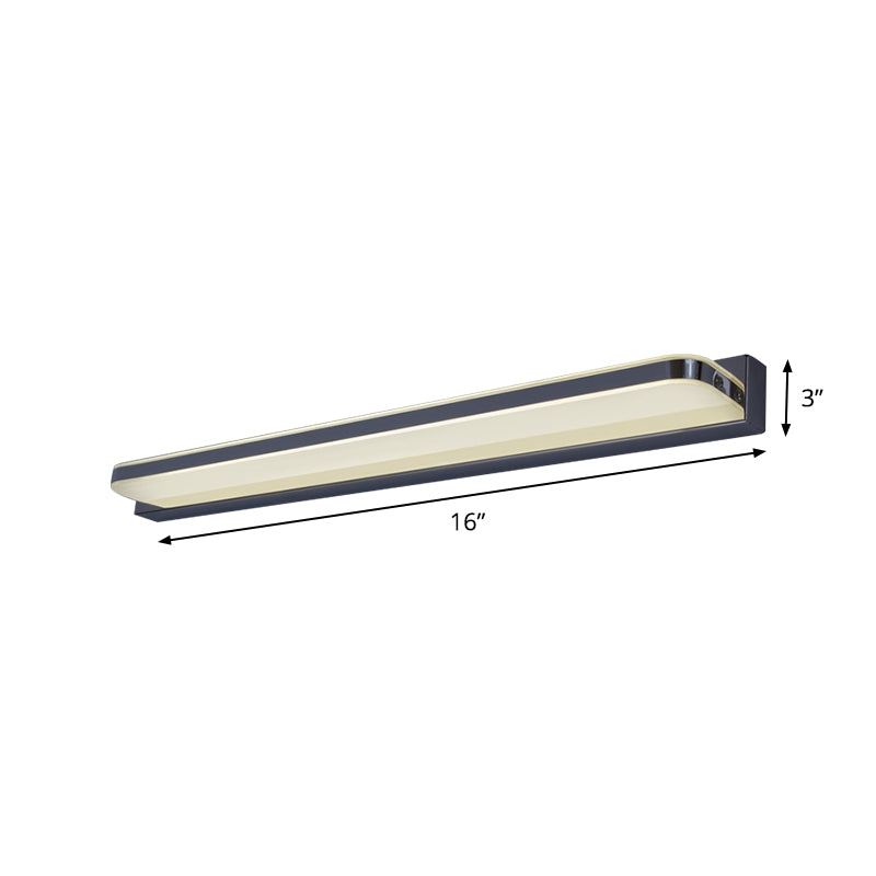 Modernism LED Vanity Wall Sconce Nickel Elongated Wall Lighting with Stainless-Steel Shade in Warm/White Light, 16"/19.5" L Clearhalo 'Modern wall lights' 'Modern' 'Vanity Lights' 'Wall Lights' Lighting' 1868094