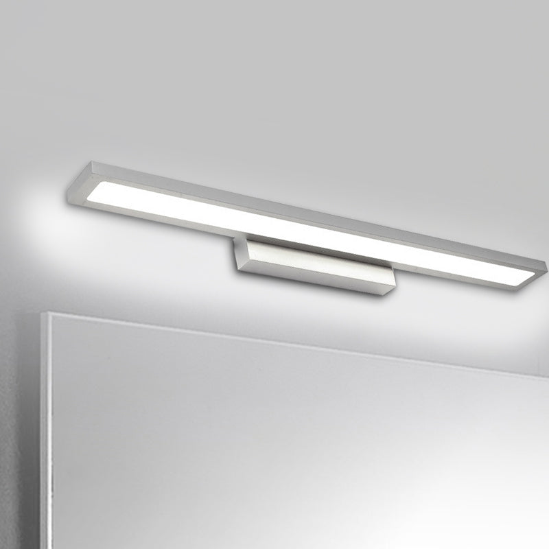 Tube Bathroom Vanity Lamp Metal LED Minimal Vanity Light Fixture in Black/Silver, Warm/White Light Silver Clearhalo 'Cast Iron' 'Glass' 'Industrial' 'Modern wall lights' 'Modern' 'Tiffany' 'Traditional wall lights' 'Vanity Lights' 'Wall Lights' Lighting' 1868105