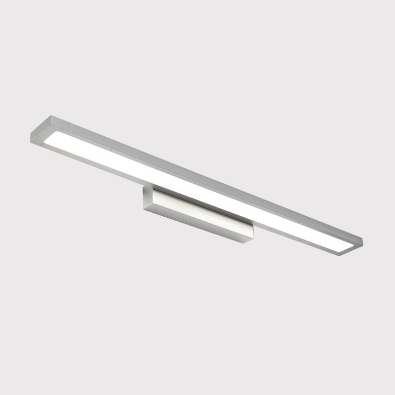 Tube Bathroom Vanity Lamp Metal LED Minimal Vanity Light Fixture in Black/Silver, Warm/White Light Clearhalo 'Cast Iron' 'Glass' 'Industrial' 'Modern wall lights' 'Modern' 'Tiffany' 'Traditional wall lights' 'Vanity Lights' 'Wall Lights' Lighting' 1868108