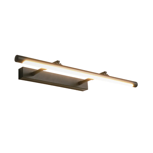 Metal Bar Wall Mounted Vanity Light Minimalist 16.5"/24.5" L LED Black Wall Sconce in Warm/White Light for Rest Room Clearhalo 'Cast Iron' 'Glass' 'Industrial' 'Modern wall lights' 'Modern' 'Tiffany' 'Traditional wall lights' 'Vanity Lights' 'Wall Lights' Lighting' 1868114