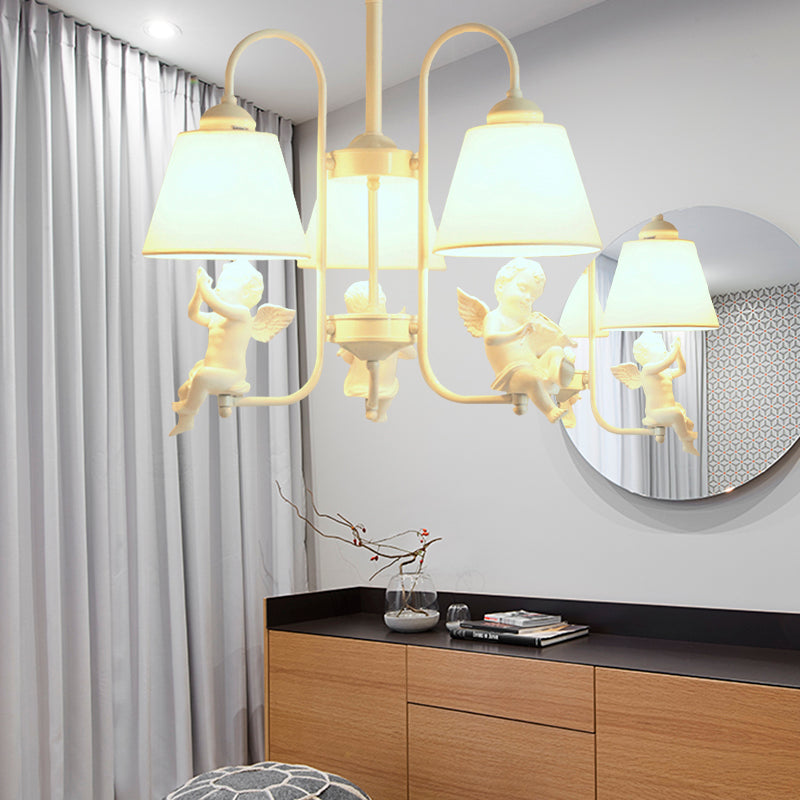 Rustic Style Bucket Chandelier with Bird Metal 3-Light Hanging Light for Child Bedroom Clearhalo 'Ceiling Lights' 'Chandeliers' Lighting' options 186813