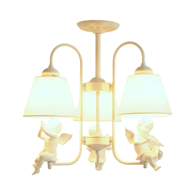 Rustic Style Bucket Chandelier with Bird Metal 3-Light Hanging Light for Child Bedroom Clearhalo 'Ceiling Lights' 'Chandeliers' Lighting' options 186814