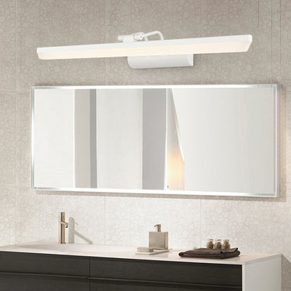 Metallic Cylinder Vanity Lamp Simplicity 16"/20" Long LED White Wall Lighting Ideas for Bathroom White Clearhalo 'Cast Iron' 'Glass' 'Industrial' 'Modern wall lights' 'Modern' 'Tiffany' 'Traditional wall lights' 'Vanity Lights' 'Wall Lights' Lighting' 1868244