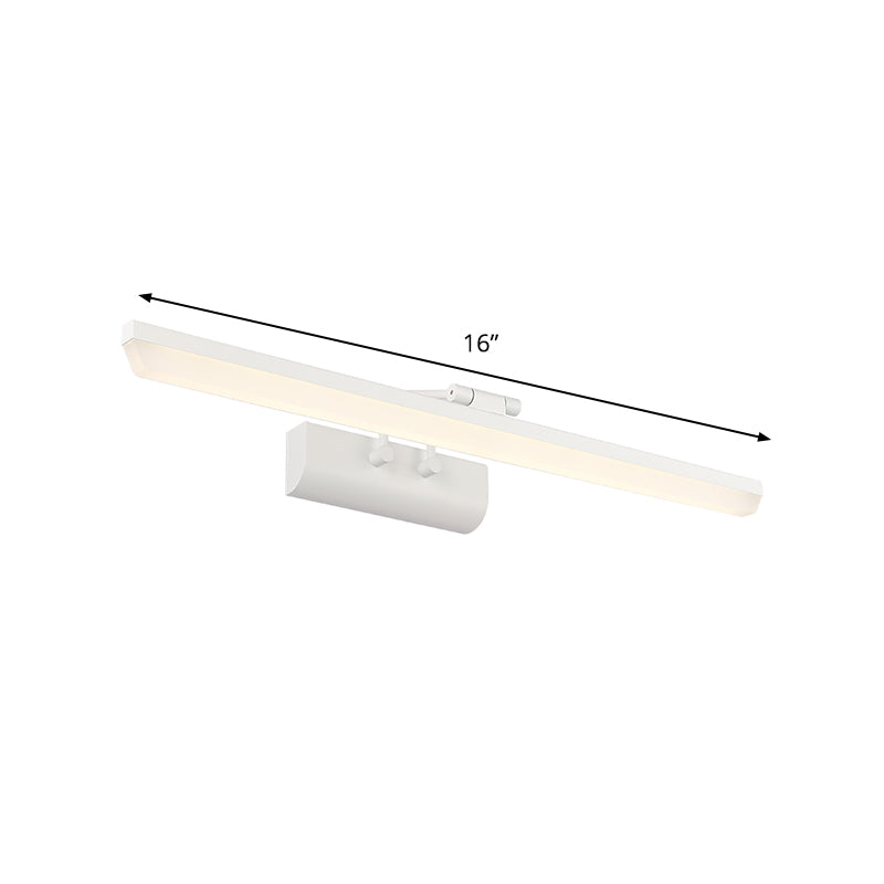 Metallic Cylinder Vanity Lamp Simplicity 16"/20" Long LED White Wall Lighting Ideas for Bathroom Clearhalo 'Cast Iron' 'Glass' 'Industrial' 'Modern wall lights' 'Modern' 'Tiffany' 'Traditional wall lights' 'Vanity Lights' 'Wall Lights' Lighting' 1868247