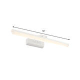 Metallic Cylinder Vanity Lamp Simplicity 16"/20" Long LED White Wall Lighting Ideas for Bathroom Clearhalo 'Cast Iron' 'Glass' 'Industrial' 'Modern wall lights' 'Modern' 'Tiffany' 'Traditional wall lights' 'Vanity Lights' 'Wall Lights' Lighting' 1868247