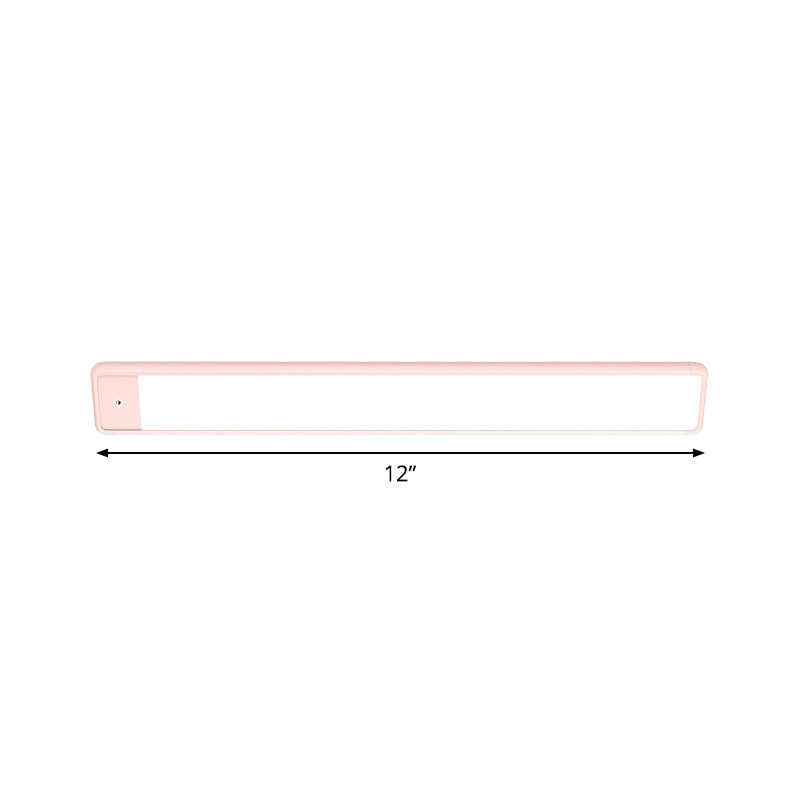 Plastic Elongated Vanity Lighting Fixture Modern Style LED Pink Wall Light Sconce for Bedroom Clearhalo 'Modern wall lights' 'Modern' 'Vanity Lights' 'Wall Lights' Lighting' 1868264