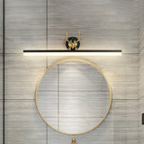 Simplicity LED Antler Wall Mount Lamp Black Linear Vanity Light with Acrylic Shade in Warm/White Light Black Clearhalo 'Modern wall lights' 'Modern' 'Vanity Lights' 'Wall Lights' Lighting' 1868269